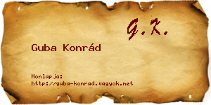 Guba Konrád névjegykártya